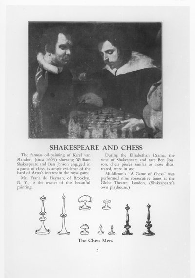 William Shakespeare and Ben Jonson Engaged in a Game of Chess by Karel van Mander III